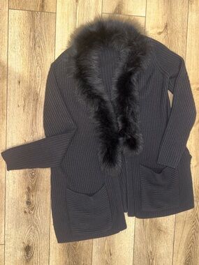 Milly Fox Fur Trim Jacket